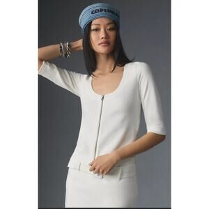 Anthropologie Maeve Front-Zip Top - New Small